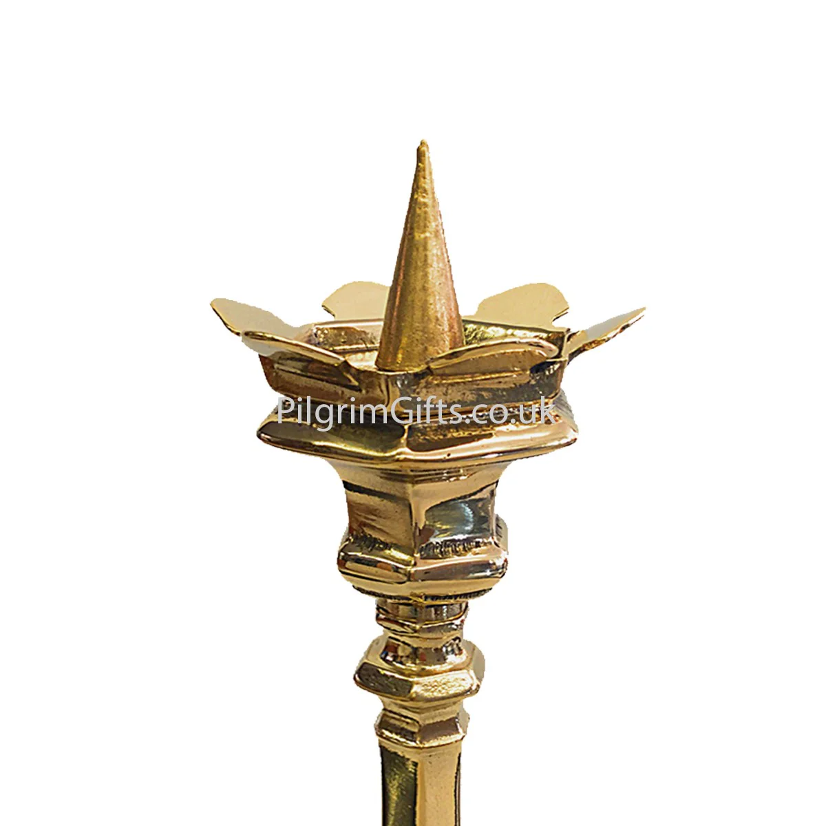 Baroque Design - Pair or Set of 6 Solid Brass Church Candlesticks With Spikes 12 Inches / 30cm High - Image 3