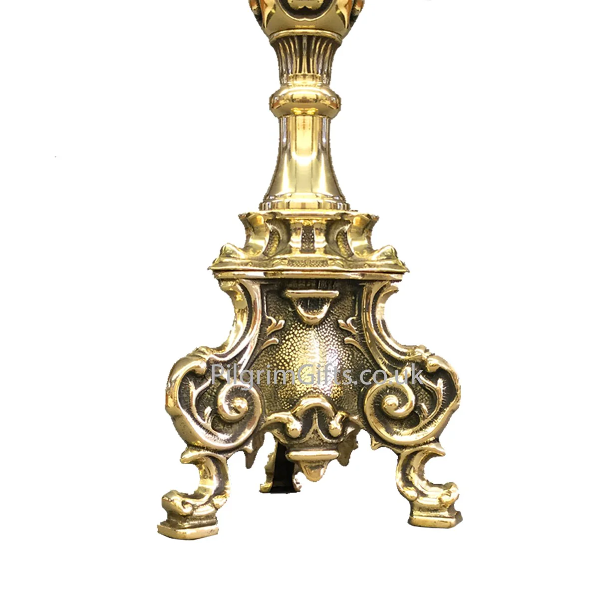 Roccoco Design - Solid Brass Church Candlestick 15 Inches / 38cm High - Image 3