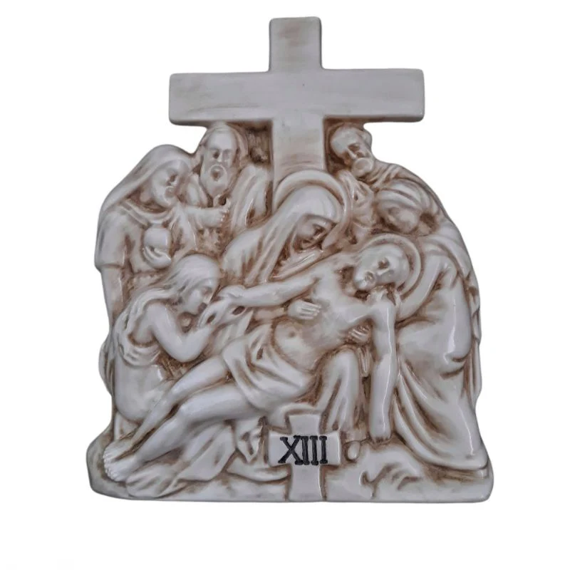 Stations of The Cross, Set of 15 Della Robbia Ceramic Plaques Each Station 30cm / 12 Inches High - Image 13