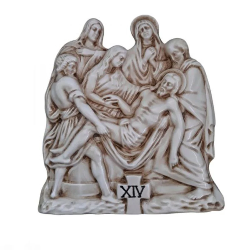Stations of The Cross, Set of 15 Della Robbia Ceramic Plaques Each Station 30cm / 12 Inches High - Image 14