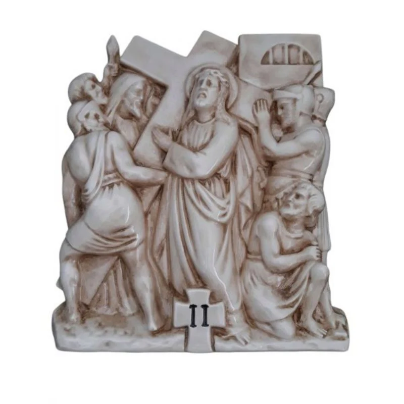 Stations of The Cross, Set of 15 Della Robbia Ceramic Plaques Each Station 30cm / 12 Inches High - Image 3