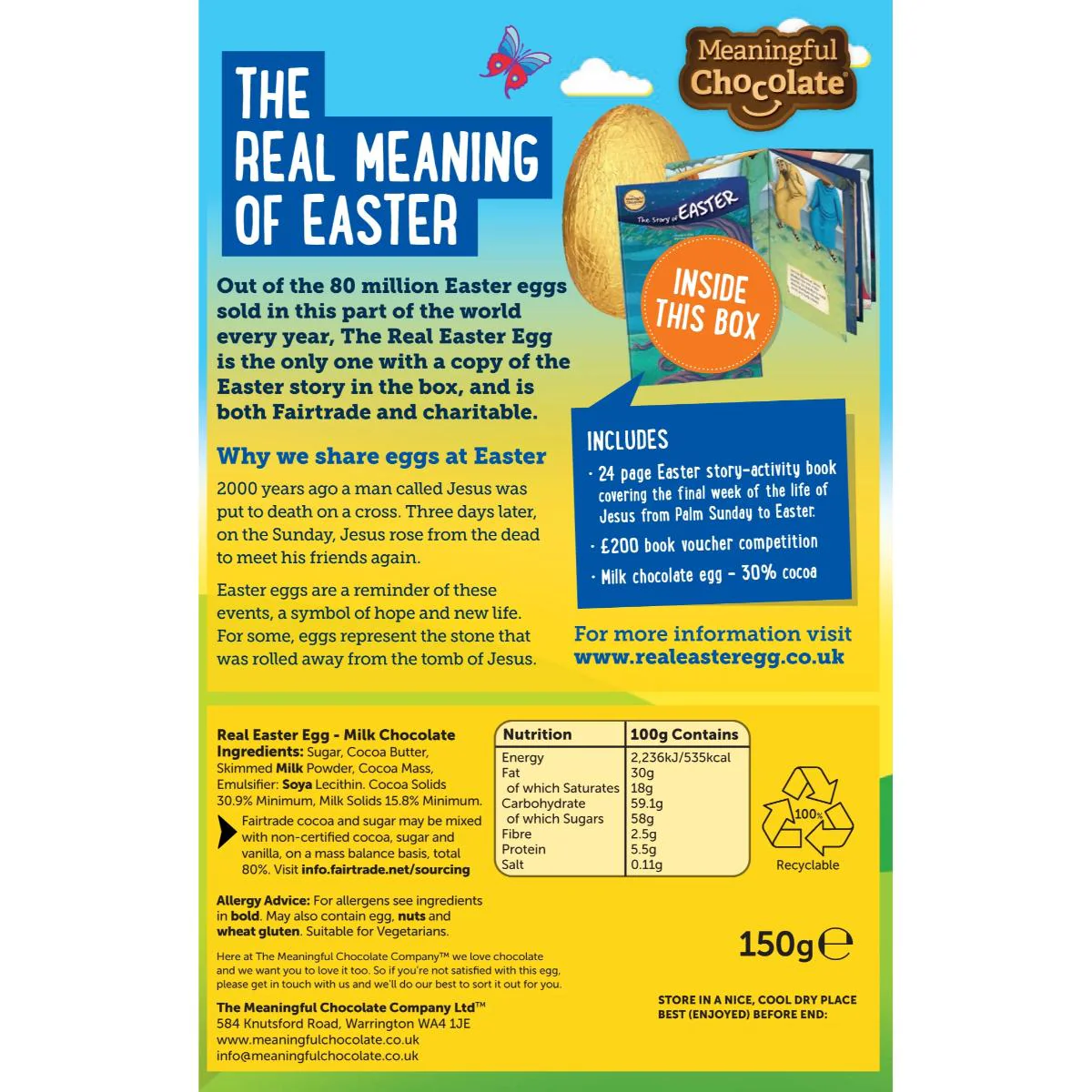 The Real Easter Egg 2026 - Case of 6 Fairtrade Milk Chocolate Eggs with Easter Story Activity Book - Image 3